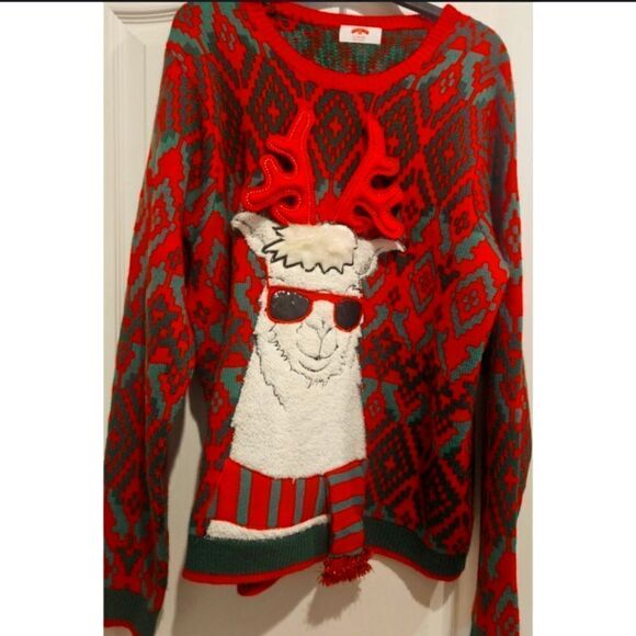 Holiday Unisex Llama Sweater/Totally Adorable/Excellent Used Condition/Size XL - Picture 1 of 8